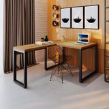 Mesa De Escritório Em L Miguel Vermont E Preta 120x150 Cm