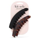 Clipes De Cabelo Kitsch Banana Para Mulheres, Cabelos Grossos, 2 Peças (preto E Tartaruga)