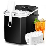 Máquina De Fazer Gelo Zafro Countertop, Autolimpante, 26,5 Libras/24 Horas, Preta