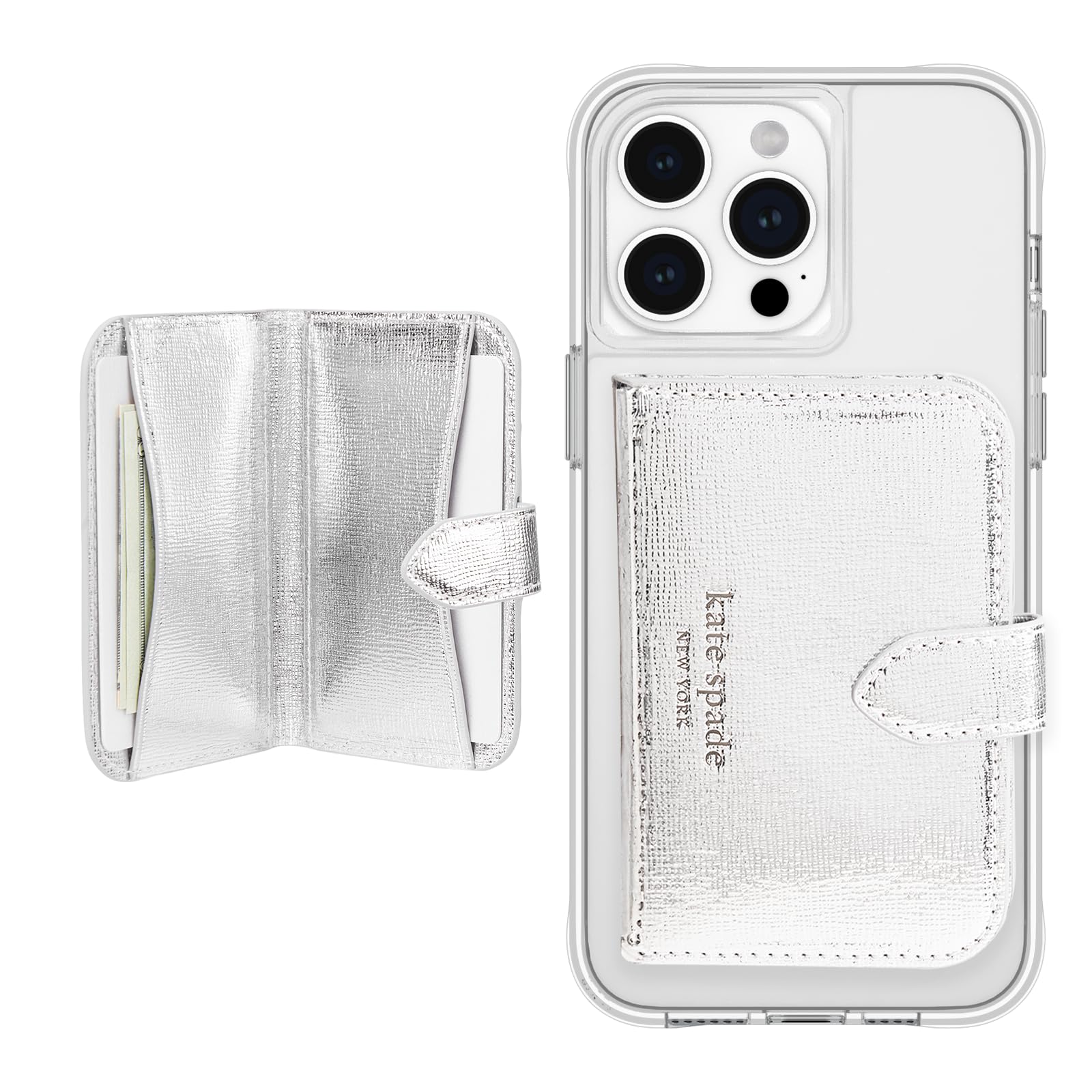 Porta-carteira/cartão Magnético Para Telefone Kate Spade Morgan Silver