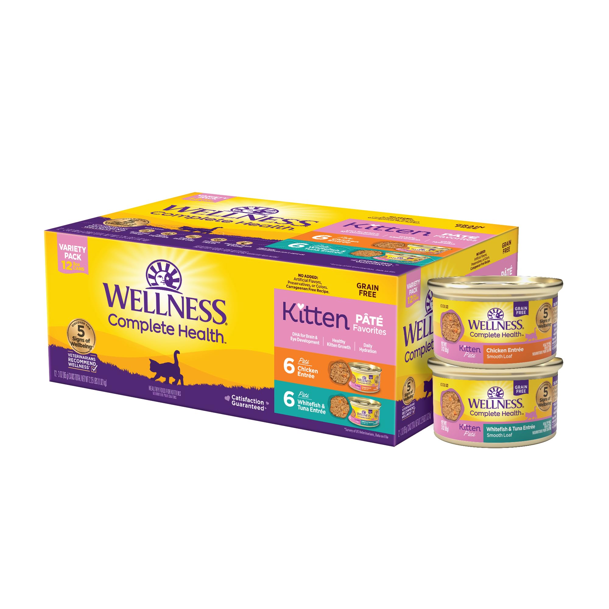 Comida Úmida Para Gatos Wellness Complete Health Pate Kitten 85g X12