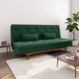 Sofá Cama 3 Lugares Em Suede Tokio Yescasa Verde/ Mel