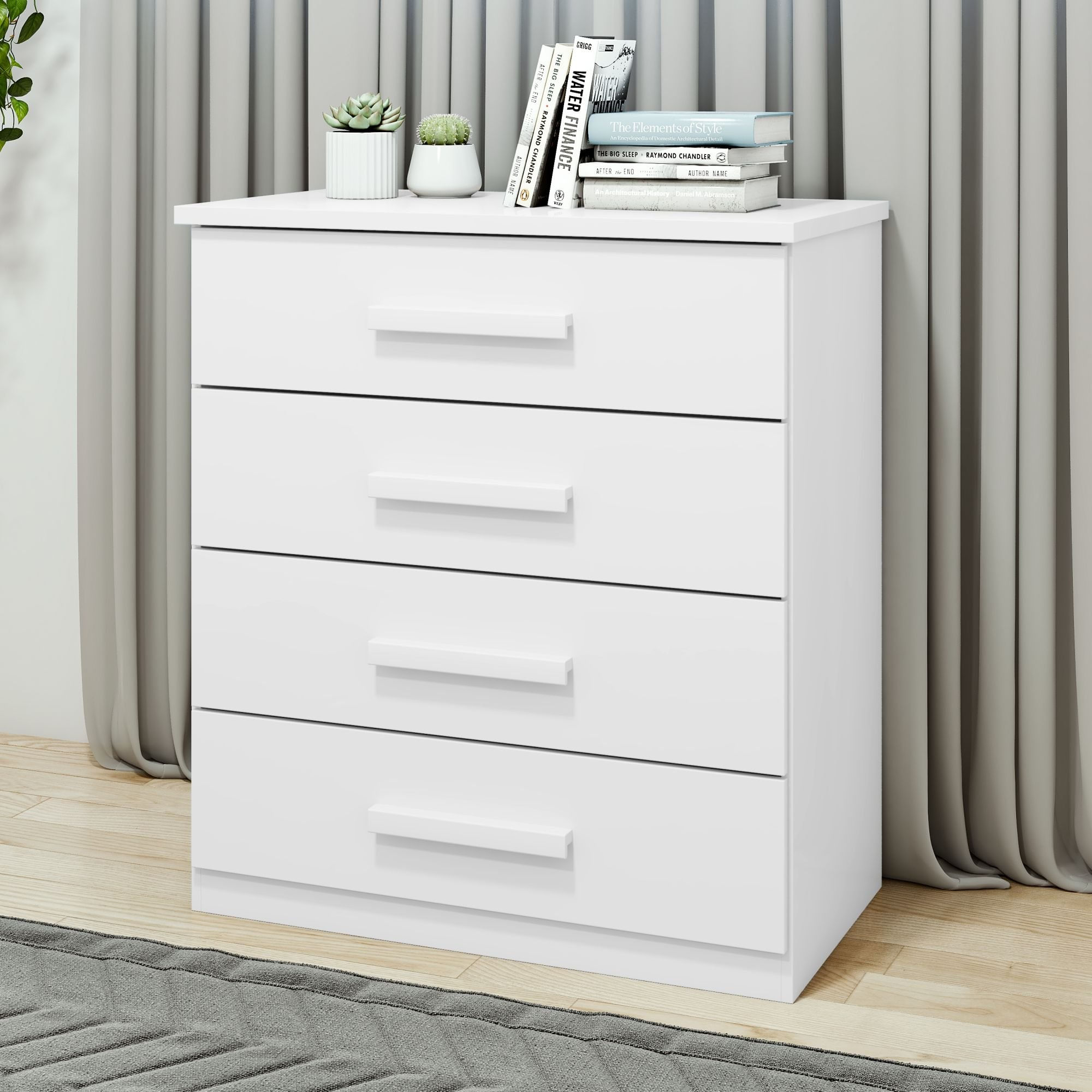 Cômoda 4 Gavetas Baião Branco Móveis Lopas