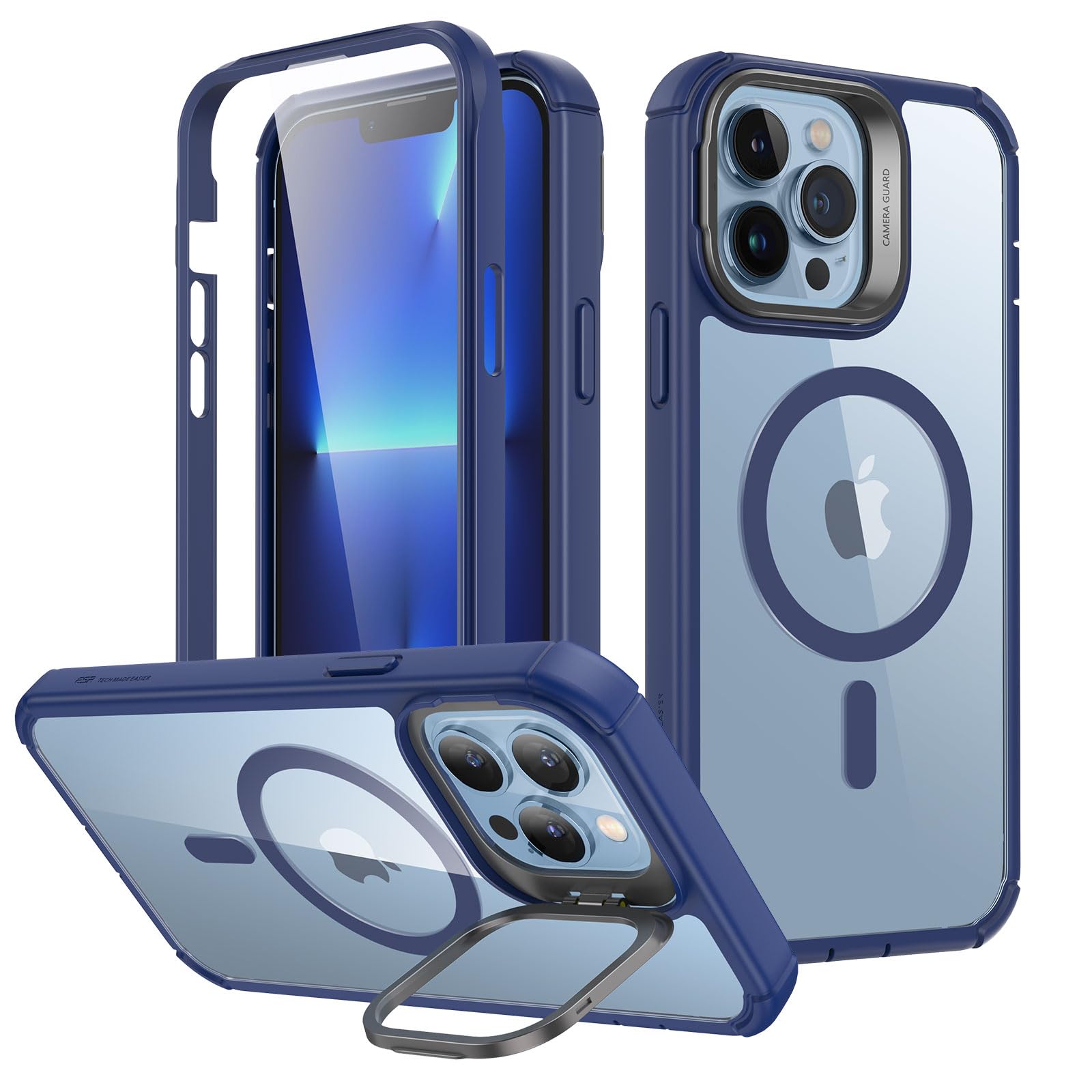 Capa De Telefone Esr Magnetic Para Iphone 13 Pro Max Com Suporte Azul