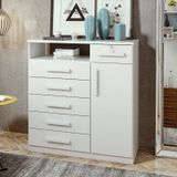 Cômoda 1 Porta 6 Gavetas Da Vinci Branco