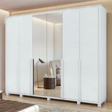 Guarda-roupa 6 Portas 6 Gavetas 100% Mdf Imperatore Com Espelho E Com Pés