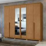 Guarda-roupa 6 Portas 4 Gavetas 100% Mdf Alonzo Com Espelho E Com Pés