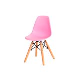 Cadeira Infantil Eames Braço Polipropileno Base Madeira Eiffel Espresso Móveis Rosa