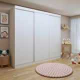 Guarda-roupa Infantil 3 Portas De Correr 4 Gavetas Thalia Branco