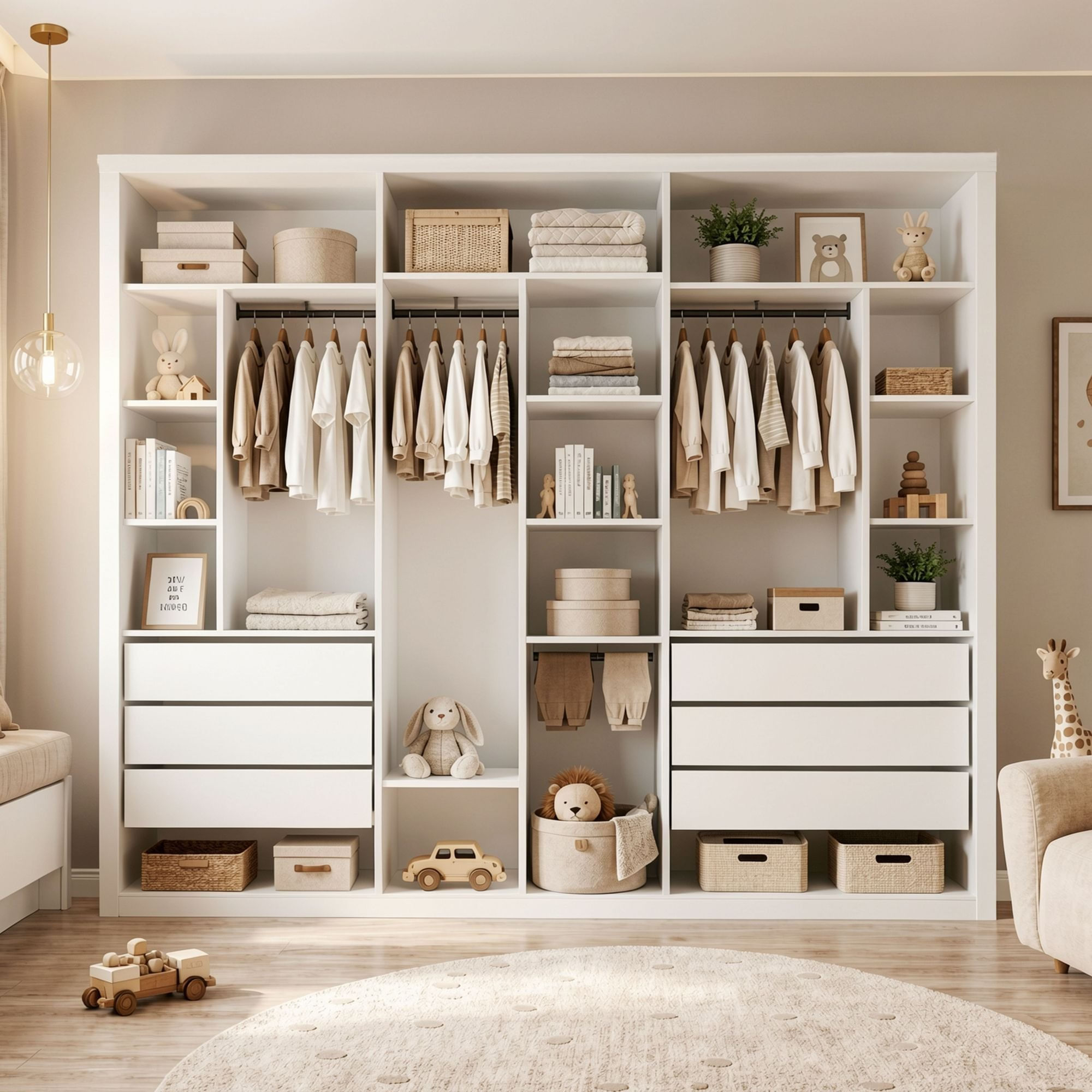Módulo Closet Infantil Sem Portas 6 Gavetas Amara Branco - Carrefour