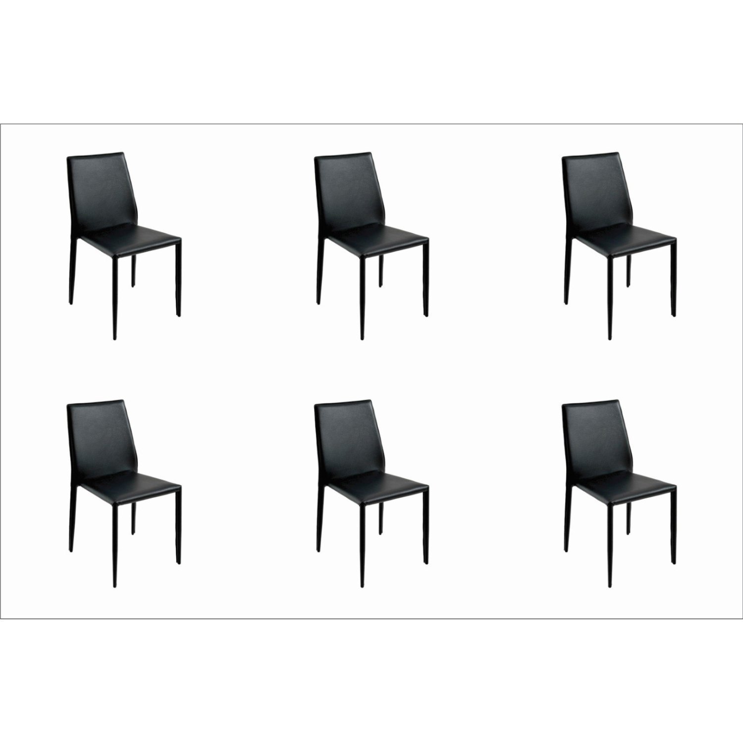 Conjunto 6 Cadeiras Amanda Pvc Rivatti Móveis Preto