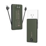 Carregador Portátil Power Bank 10000mah Veektomx Com Cabos Verdes
