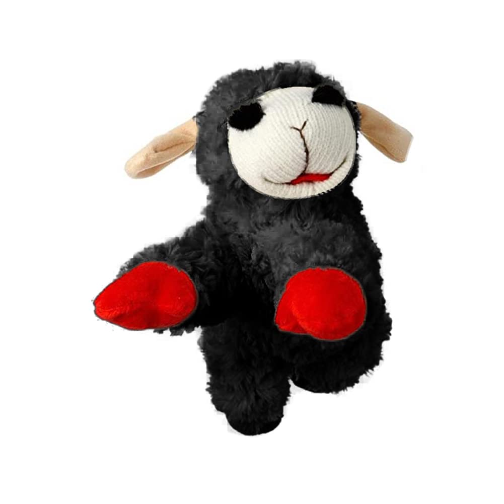 Brinquedo Para Cães Multipet Lamb Chop Black Plush Com Guincho De 10,5 Cm
