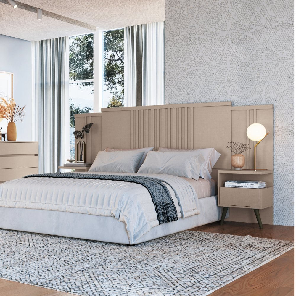 Cabeceira Casal Flora Duna Line/boucle