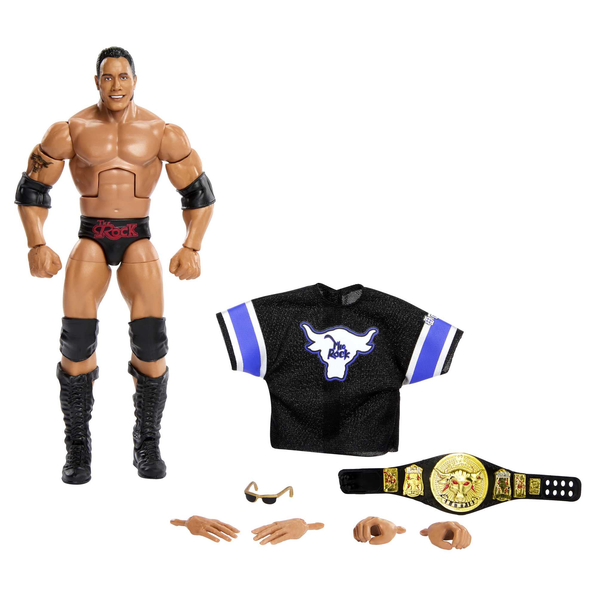 Boneco De Ação Mattel Wwe The Rock Elite Collection 15cm
