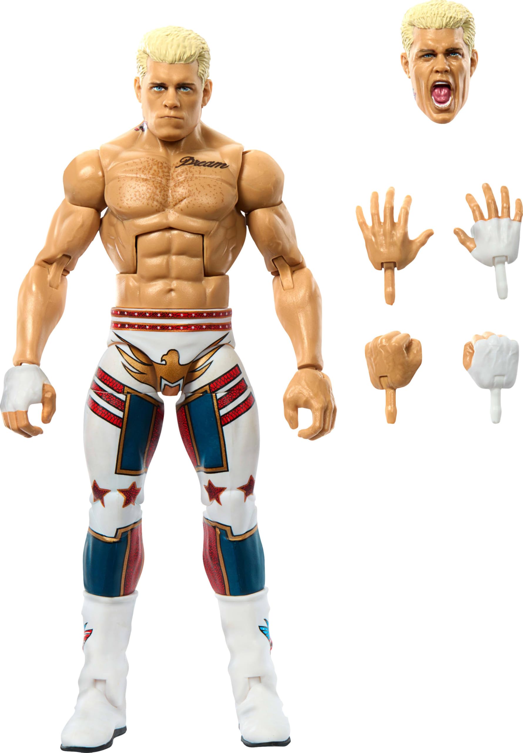 Boneco De Ação Mattel Wwe Elite Cody Rhodes De 6 Polegadas Com Acc