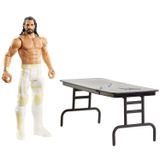 Boneco De Ação Wwe Wrekkin&#39; Seth Rollins De 15 Cm Com Mesa Breakaway