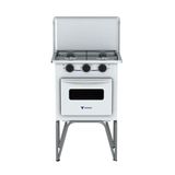 Fogão Portátil 2 Bocas Venax Gemini Com Tampa De Metal Gás Glp Branco