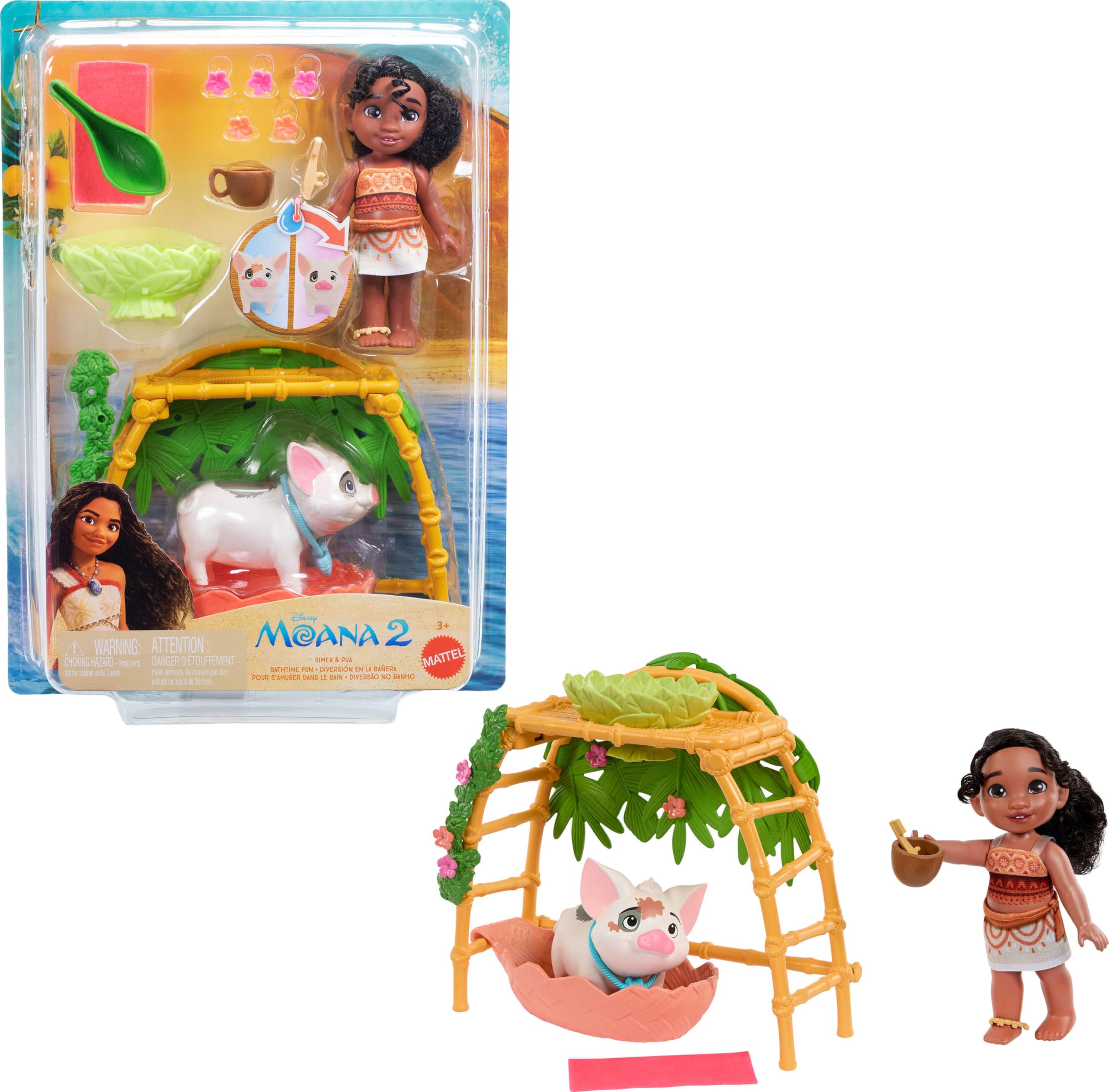 Playset Mattel Disney Moana 2 Simea E Pua Bathtime Fun