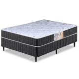 Cama Box Casal Conjugado Preto/Branco Flor