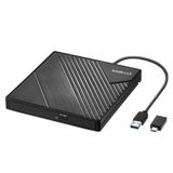 Unidade De Dvd Externa Amicool Usb 3.0 Usb C Gravador De Cd Preto