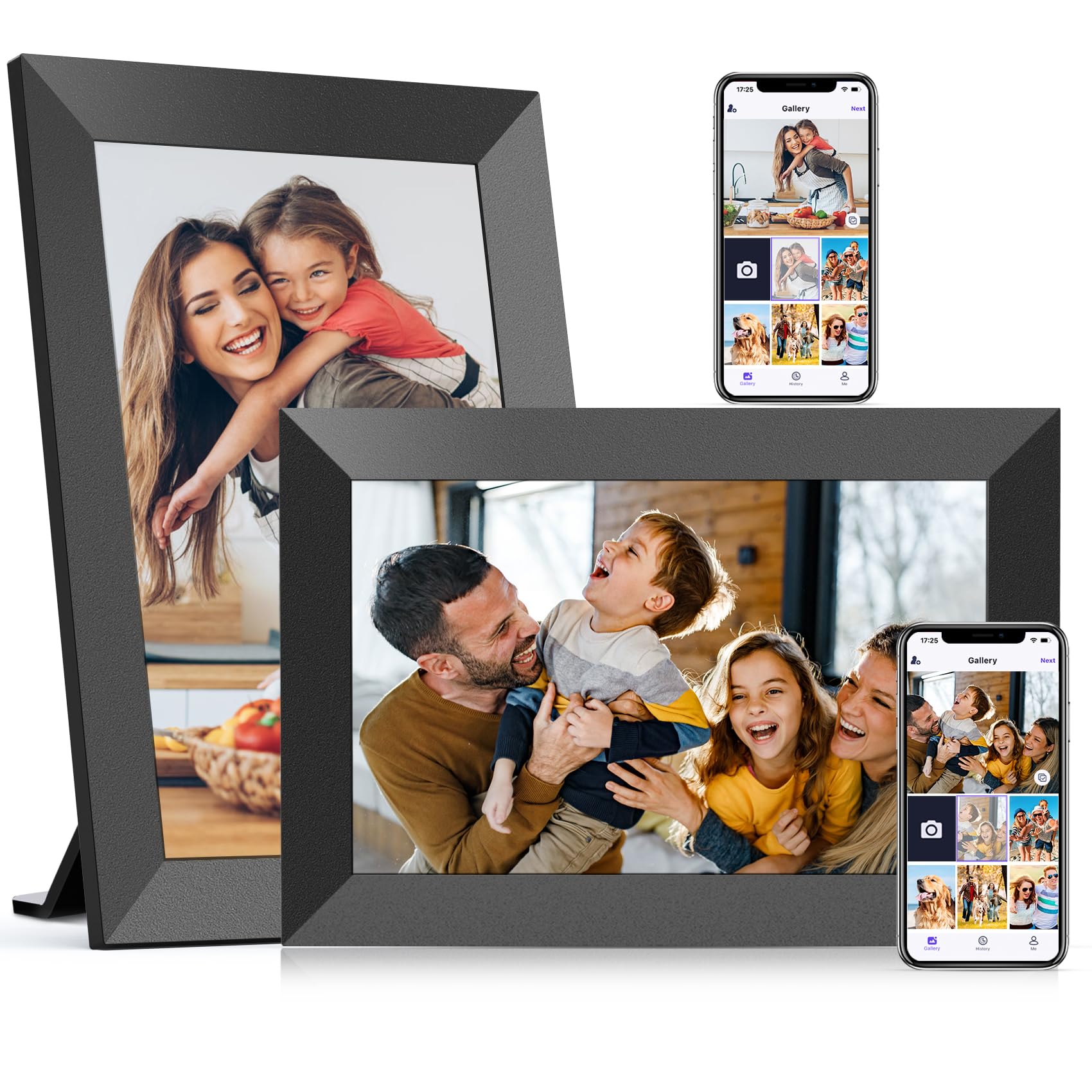 Eco4life 10.1" Smart WiFi Digital Photo Frame With Elegant Wood