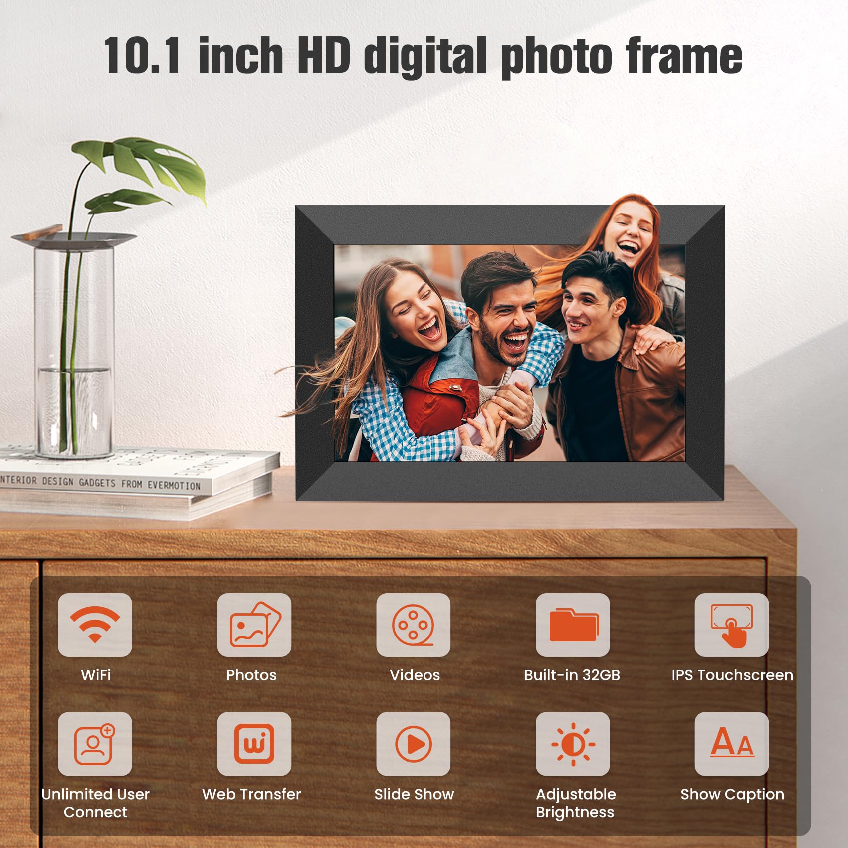 Porta-retratos Digital Bigasuo 10.1" Wifi Ips Hd 32gb De Memória ...