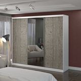 Guarda Roupa 3 Portas com 1 Espelho 100% Mdf 1902e1 Branco/Demolição - Foscarini