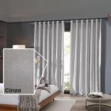 Cortina Sala / Quarto Corta Luz 3,6 X 2,5 Bella Janela Cinza