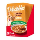Wet Cat Treats Hartz Delectables, Ensopado De Frango E Vegetais, 40 Ml X 12