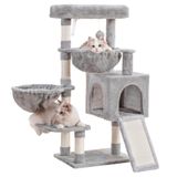Cat Tree Hey-brother Mpj006sw Para Gatos De Interior Cinza Claro