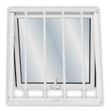 Janela De Alumínio Maxim-ar 50x50cm Com Grade E Vidro Mini Boreal Soft Mgm Branco Branco