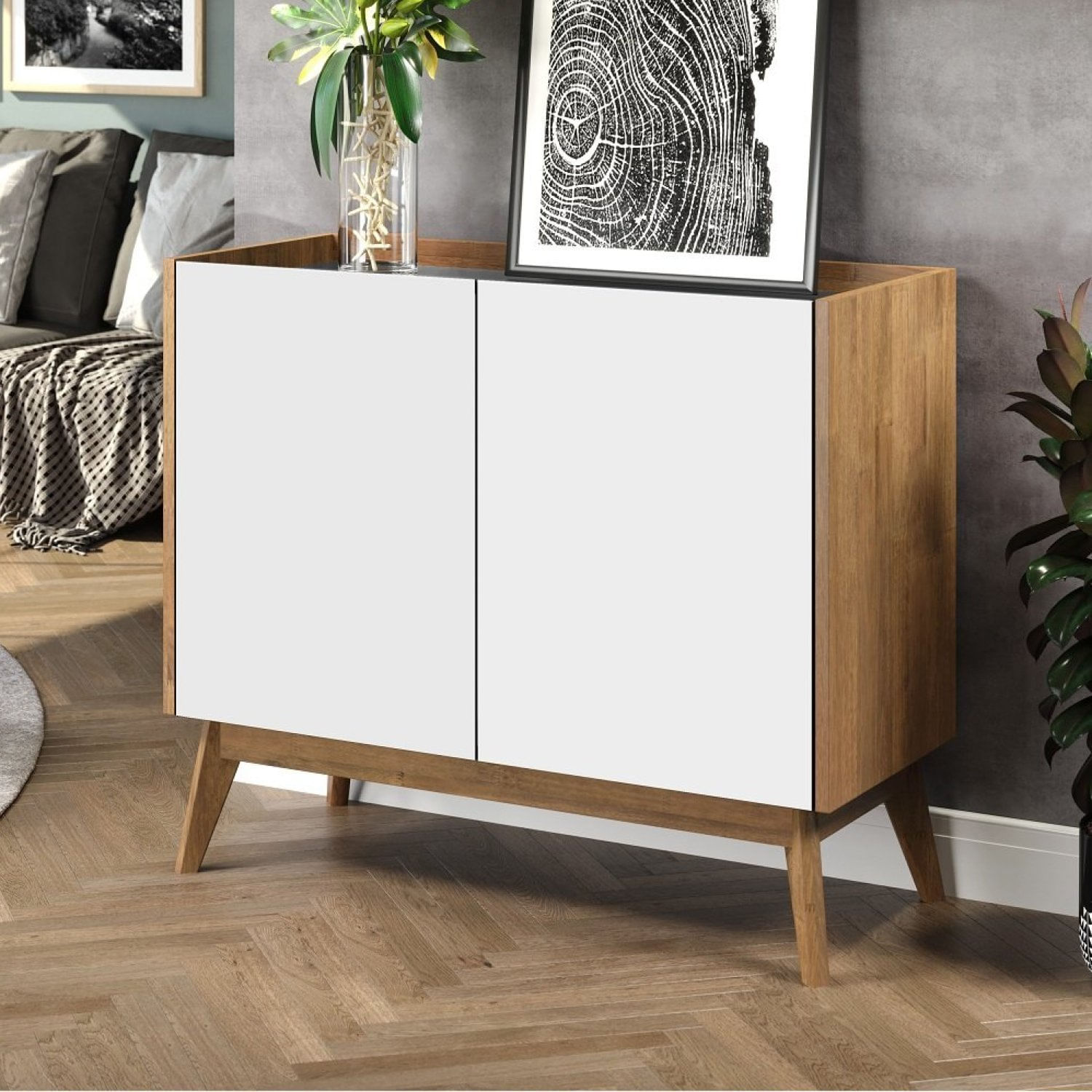 Buffet 2 Portas Elohin Pinhão/branco