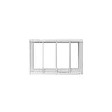 Janela De Alumínio 60x60cm Com Grade E Vidro Mini Boreal Soft Mgm Branco