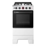 Fogão De Piso 4 Bocas Esmaltec F4iab Ideal Super | Mesa Em Aço Inox, Acendimento Automático, Branco, Bivolt