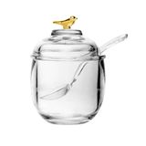 Açucareiro Com Colher E Tampa Birds Golden 150ml Cristal