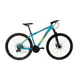 Bicicleta Troy 29 Mountain Bike Aro 29 Freio À Disco 21 Velocidades Tk3 Track Bikes Azul Fosco