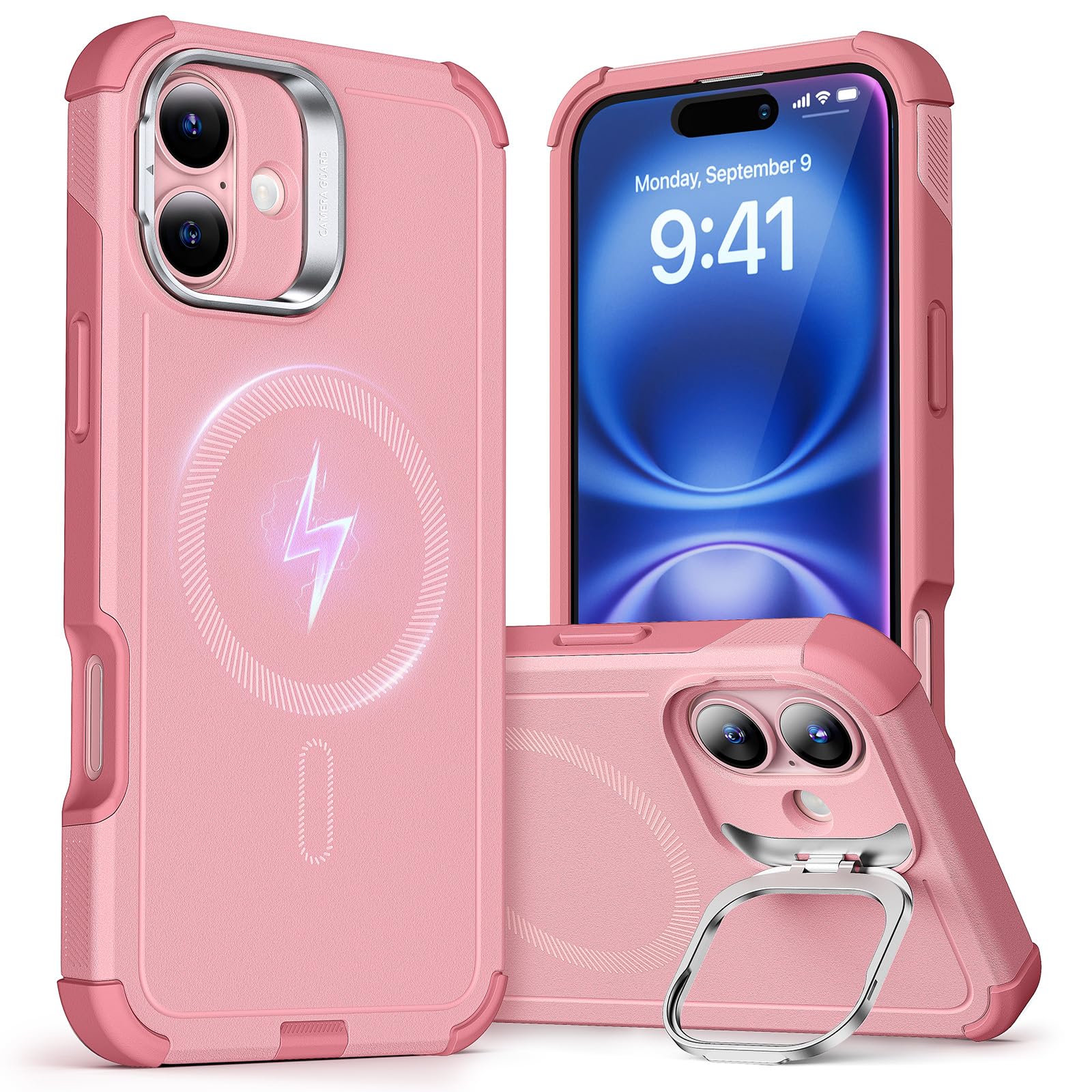 Capa De Telefone Esr Para Iphone 16 Plus Com Suporte Rosa Suspenso De 23 M