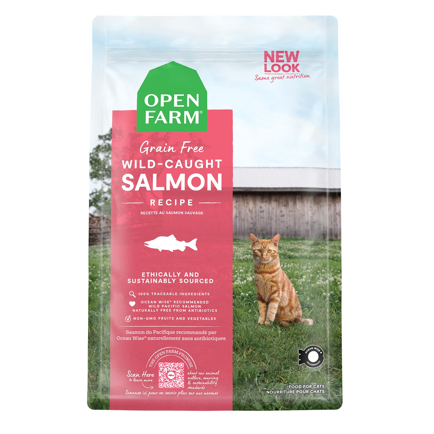 Comida Para Gatos Open Farm, Salmão Selvagem, Sem Grãos, 1,8 Kg