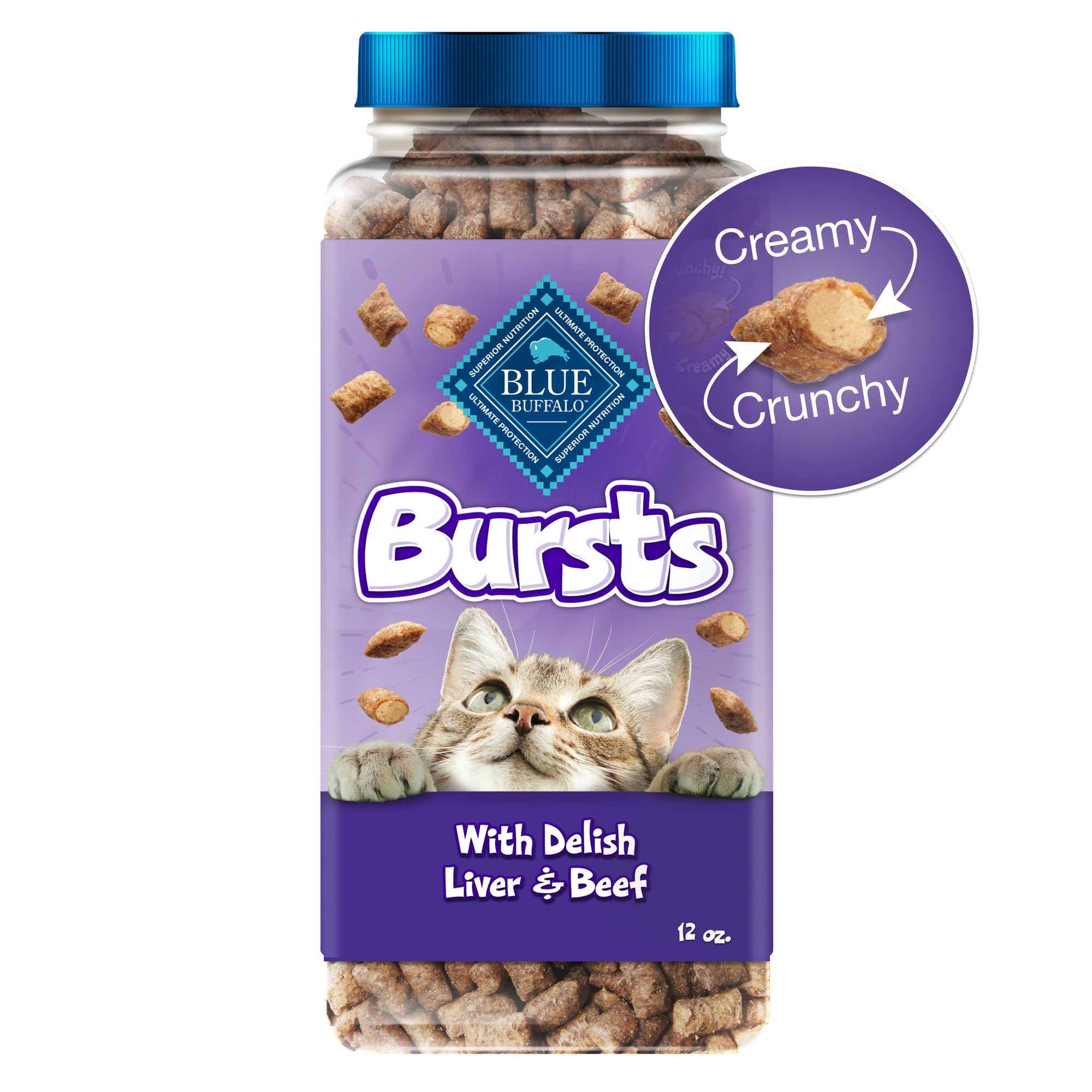 Tubo De 350 Ml Cat Treats Blue Buffalo Bursts, Crocante E Cremoso