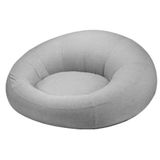 Puff Inflável Área Externa Outdoor Like Rivatti Capa Linho Cinza Com Proteção Uv Capa Interna Pvc
