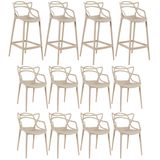 KIT - 8 x cadeiras + 4 x banquetas altas Masters Allegra - Nude