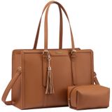 Bolsa Para Laptop Lovevook Para Mulheres Em Couro Pu Impermeável De 15,6"