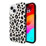 Capa De Telefone Kate Spade New York City Leopard Preta Para Iphone 15/14/13