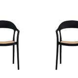 Conjunto 2 Cadeiras Para Jardim E Varanda Lia Com Braço Preto/caramelo