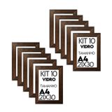 Porta Retrato De Vidro 21x30cm Kit Com 10 Unidades Lembrancinha De Festa Preto, Branco, Natural E Marrom