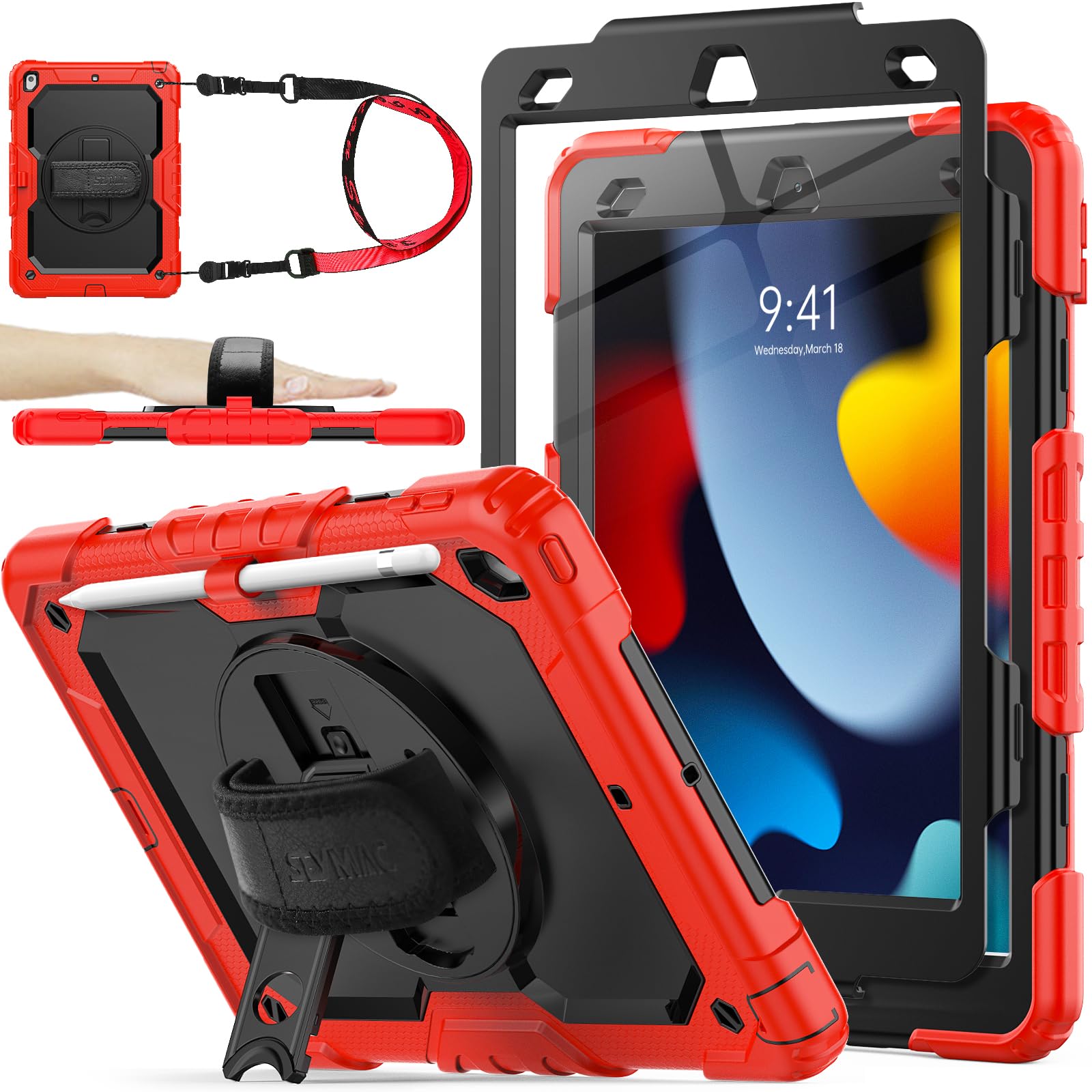 Capa Seymac Stock Para Ipad De 9ª, 8ª E 7ª Geração De 10,2" Com Acc