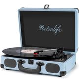 Toca-discos De Vinil Retrolife Bluetooth De 3 Velocidades Haze Blue