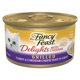 Comida Úmida Para Gatos, Fancy Feast Delights, Queijo Cheddar Grelhado, 3 Onças