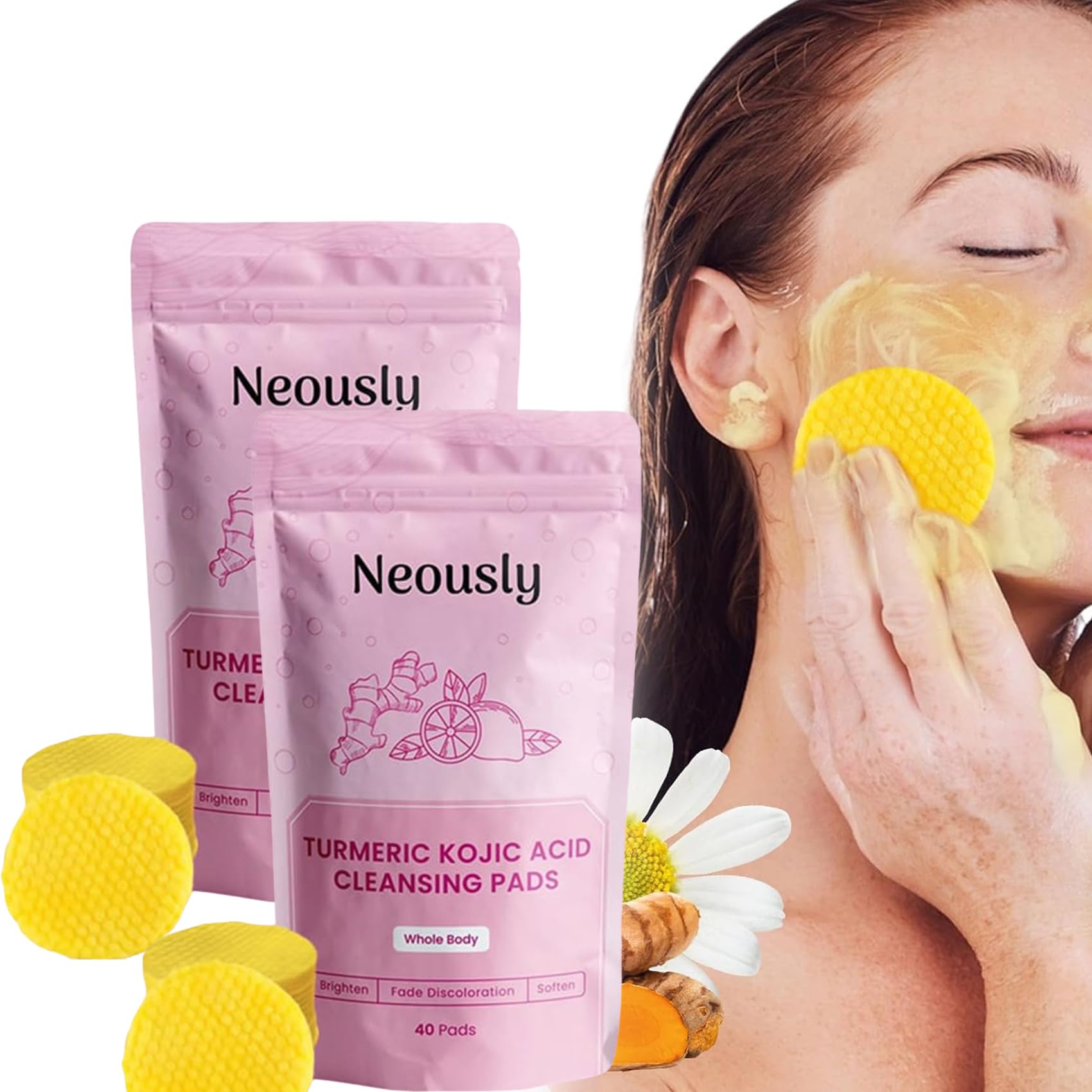 Almofadas Esfoliantes Lsdezs Neously Turmeric Kójic Acid 80 Unidades